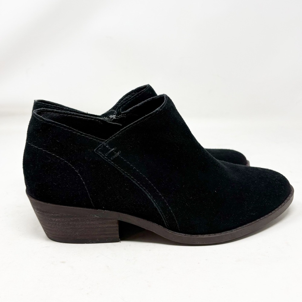 Lucky‎ Brand Fanky Black Suede Leather Ankle Booties Womens 8.5M Boho Western - Picture 3 of 8